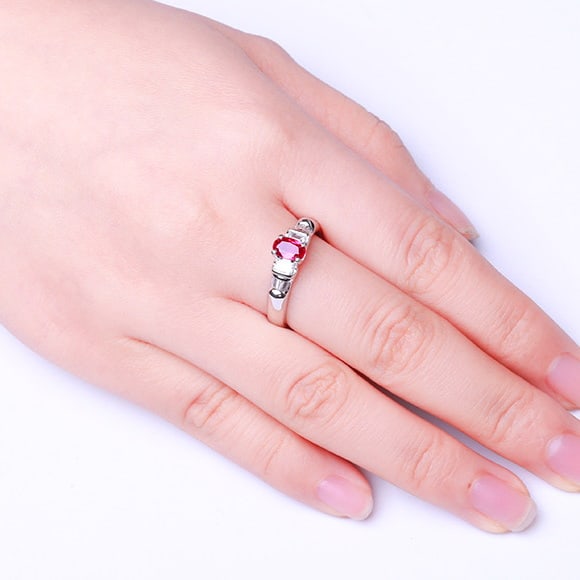 14k Gold 1.09 Ctw Natural Ruby & Diamond Ring - 5