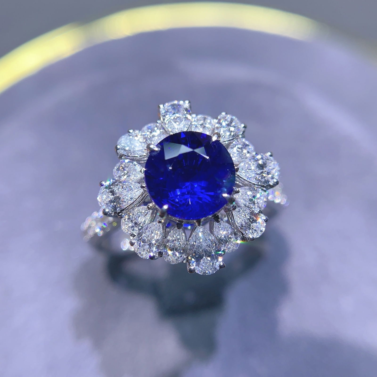 14k Gold 2.78 Ctw Natural Sapphire & Diamond Ring (1 of 7)