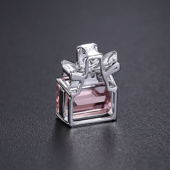 14k Gold 1.67 Ctw Natural Morganite & Diamond Pendant( Without Chain ) - 2