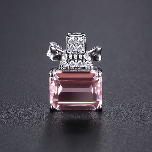 14k Gold 1.67 Ctw Natural Morganite & Diamond Pendant( Without Chain ) - 4