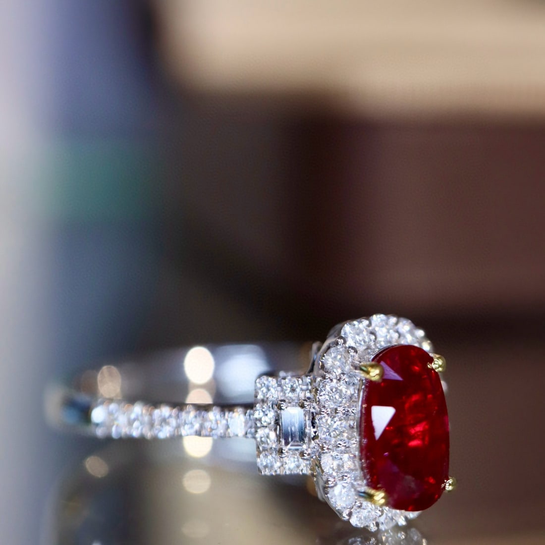 14k Gold 1.12 Ctw Natural Ruby & Diamond Ring - 2