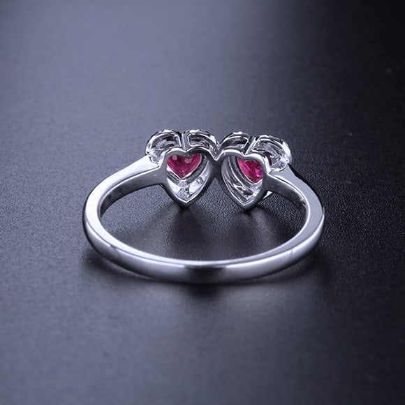 14k Gold 0.64 Ctw Natural Ruby & Diamond Ring - 4