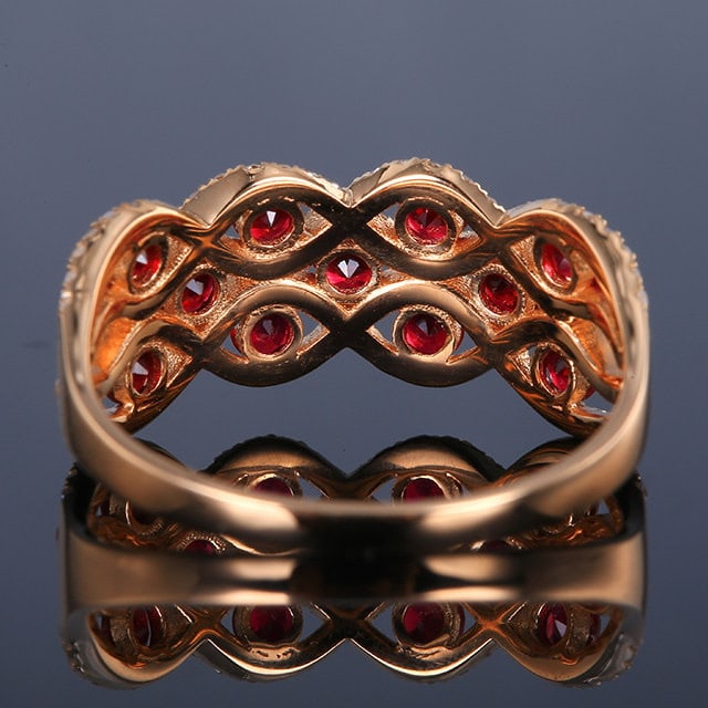 14k Gold 1.03 Ctw Natural Ruby & Diamond Ring - 4