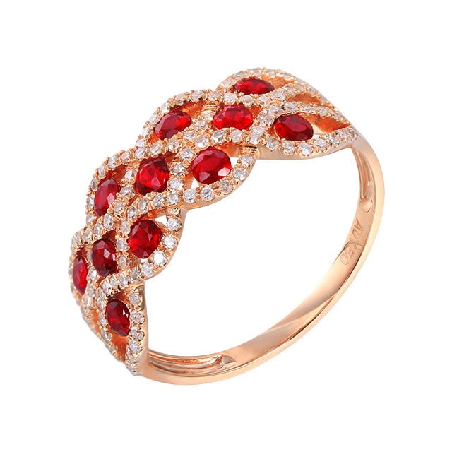 14k Gold 1.03 Ctw Natural Ruby & Diamond Ring - 5