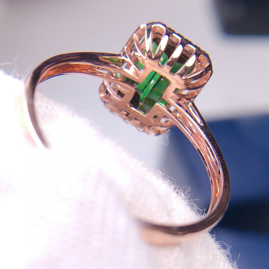 14k Gold 2.3 Ct Natural Tourmaline & Diamond Ring - 7