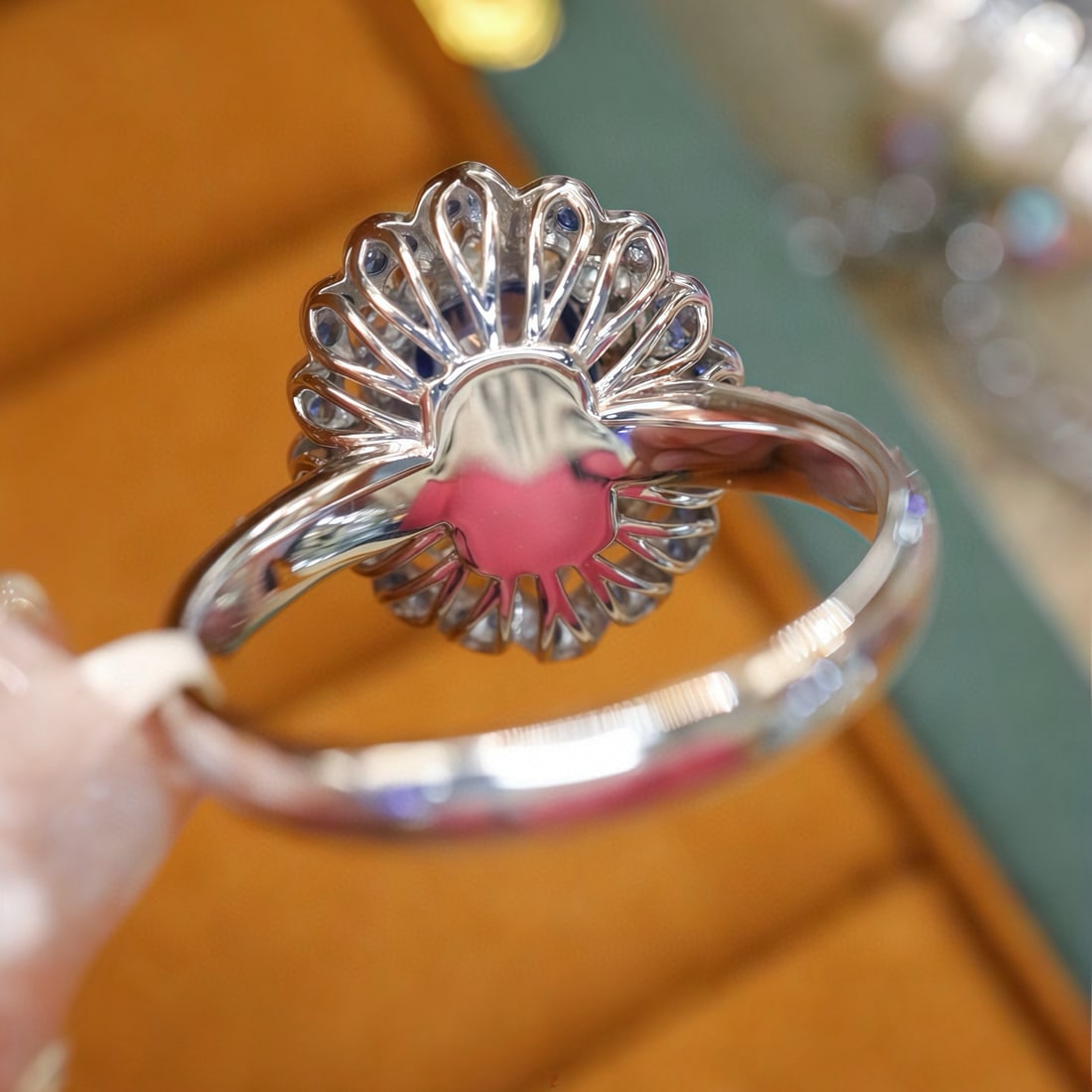 14k Gold 2.93 Ctw Natural Sapphire & Diamond Ring - 4