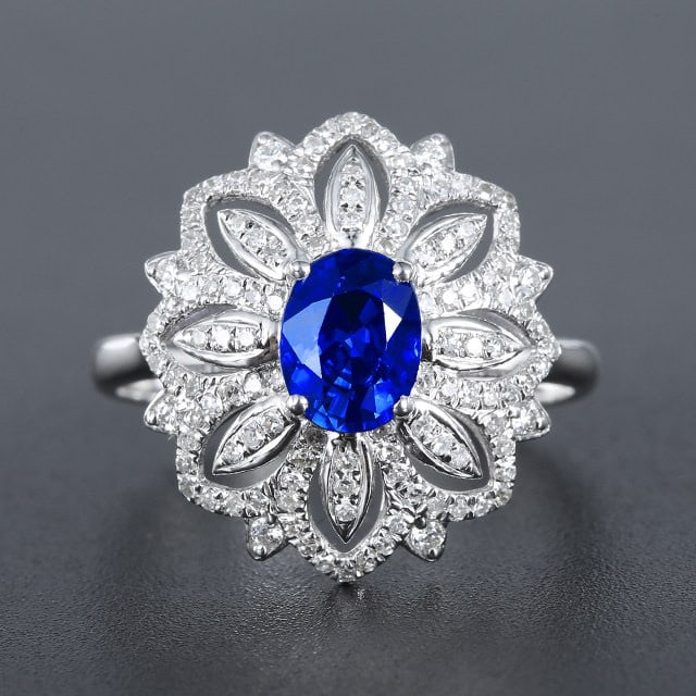 14k Gold 1.61 Ctw Natural Sapphire & Diamond Ring (1 of 7)