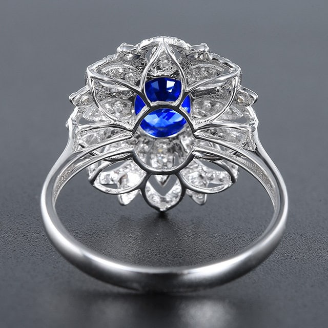 14k Gold 1.61 Ctw Natural Sapphire & Diamond Ring - 4