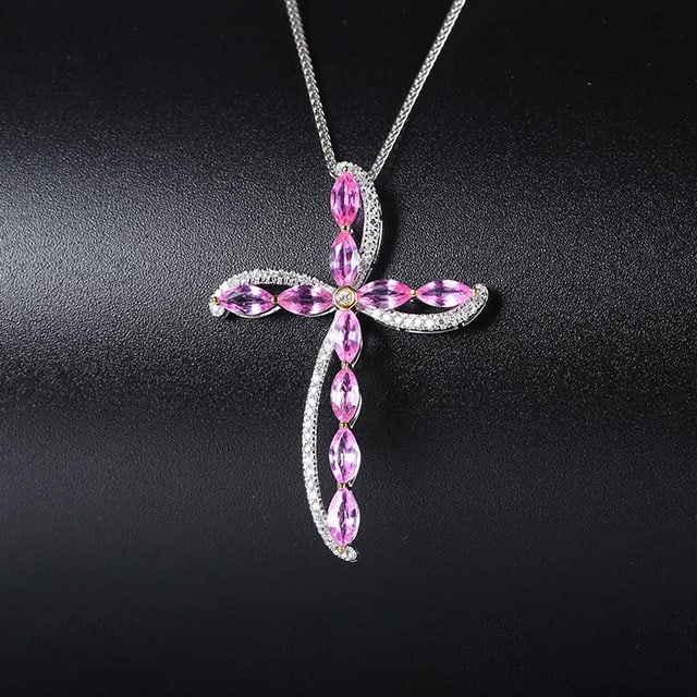 14k Gold 2.07 Ctw Natural Sapphire & Diamond Pendant( Without Chain ) - 2