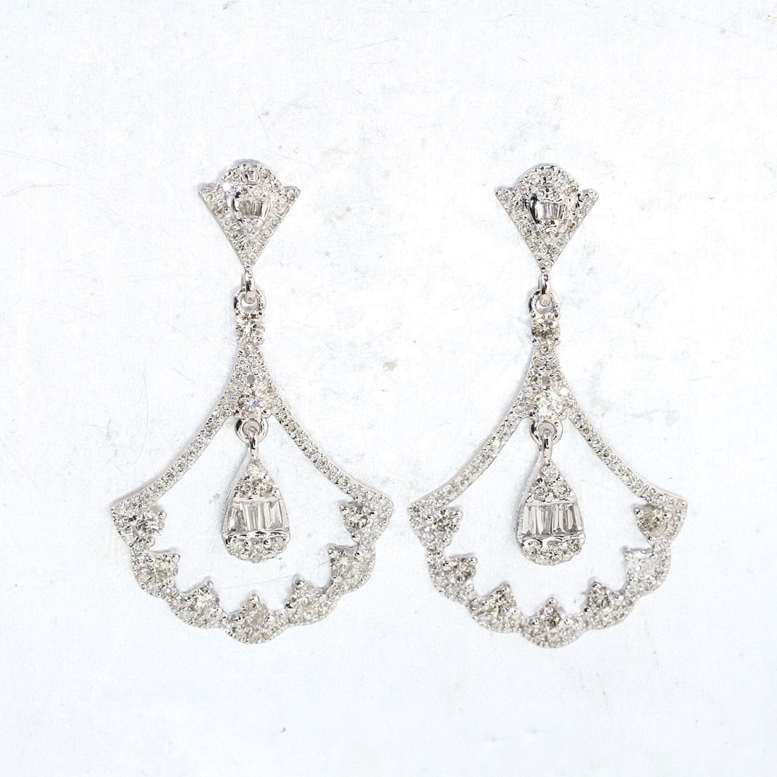 14k Gold 0.66 Ct Natural H Diamond Earrings - 6