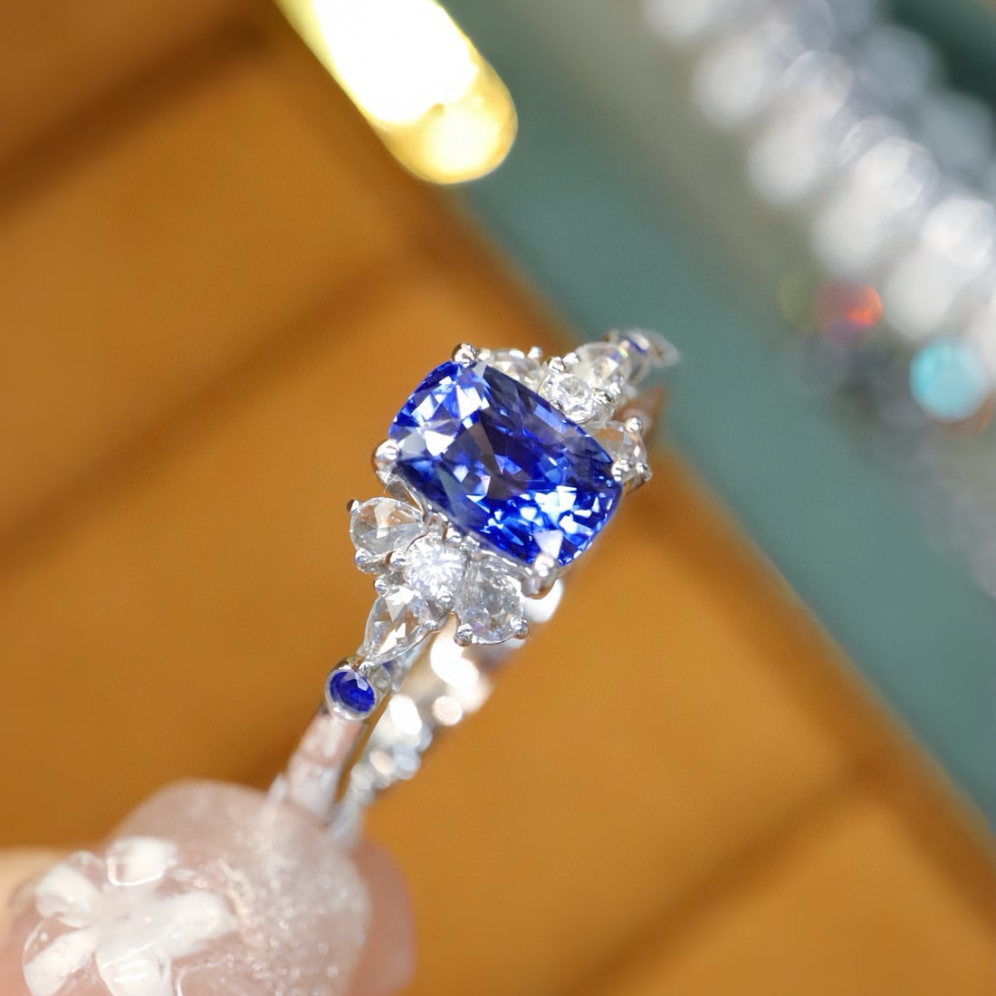 14k Gold 1.20 Ctw Natural Sapphire & Diamond Ring - 3