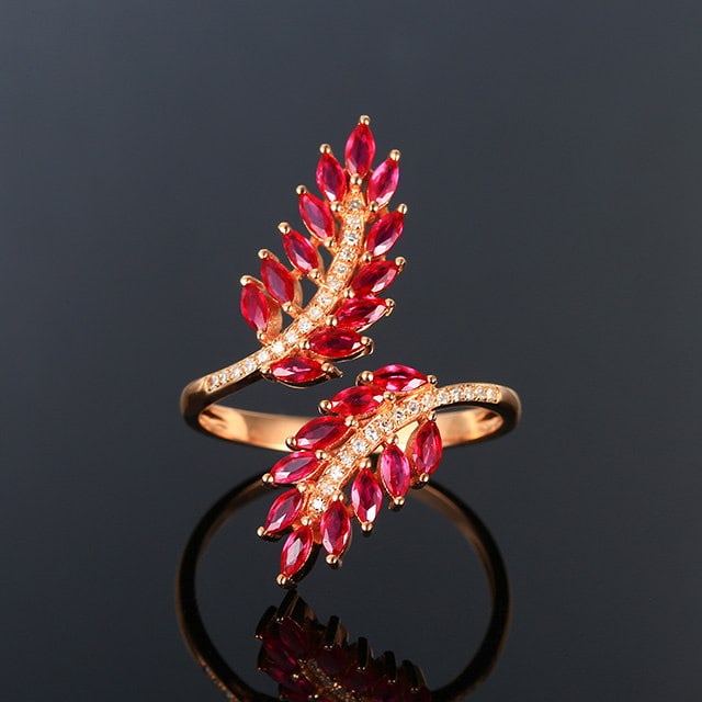 14k Gold 0.98 Ctw Natural Ruby & Diamond Ring (1 of 7)