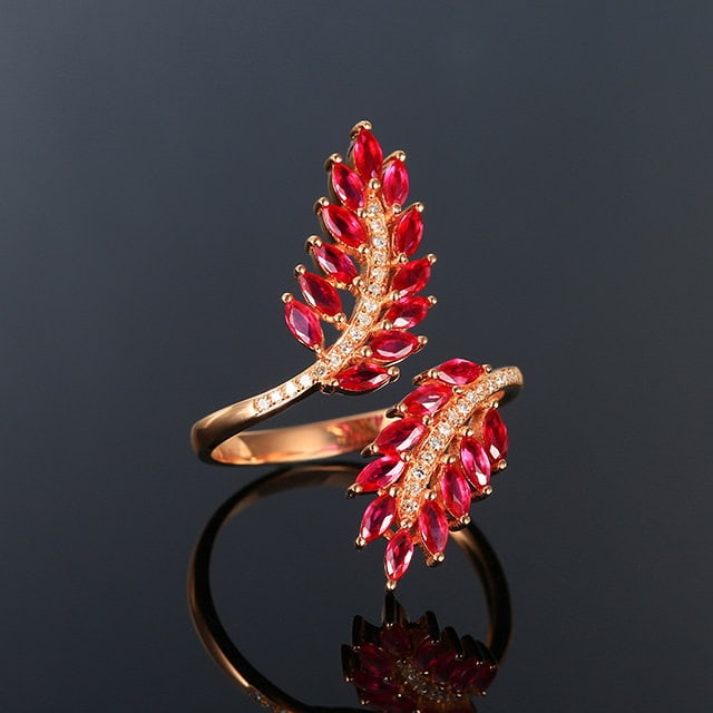 14k Gold 0.98 Ctw Natural Ruby & Diamond Ring - 3