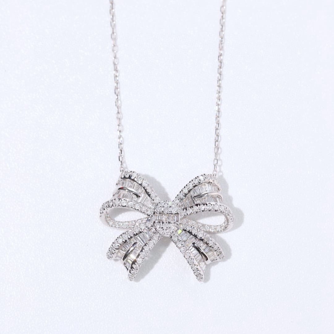 14k Gold 1.00 Ct Natural H Diamond Necklace - 4