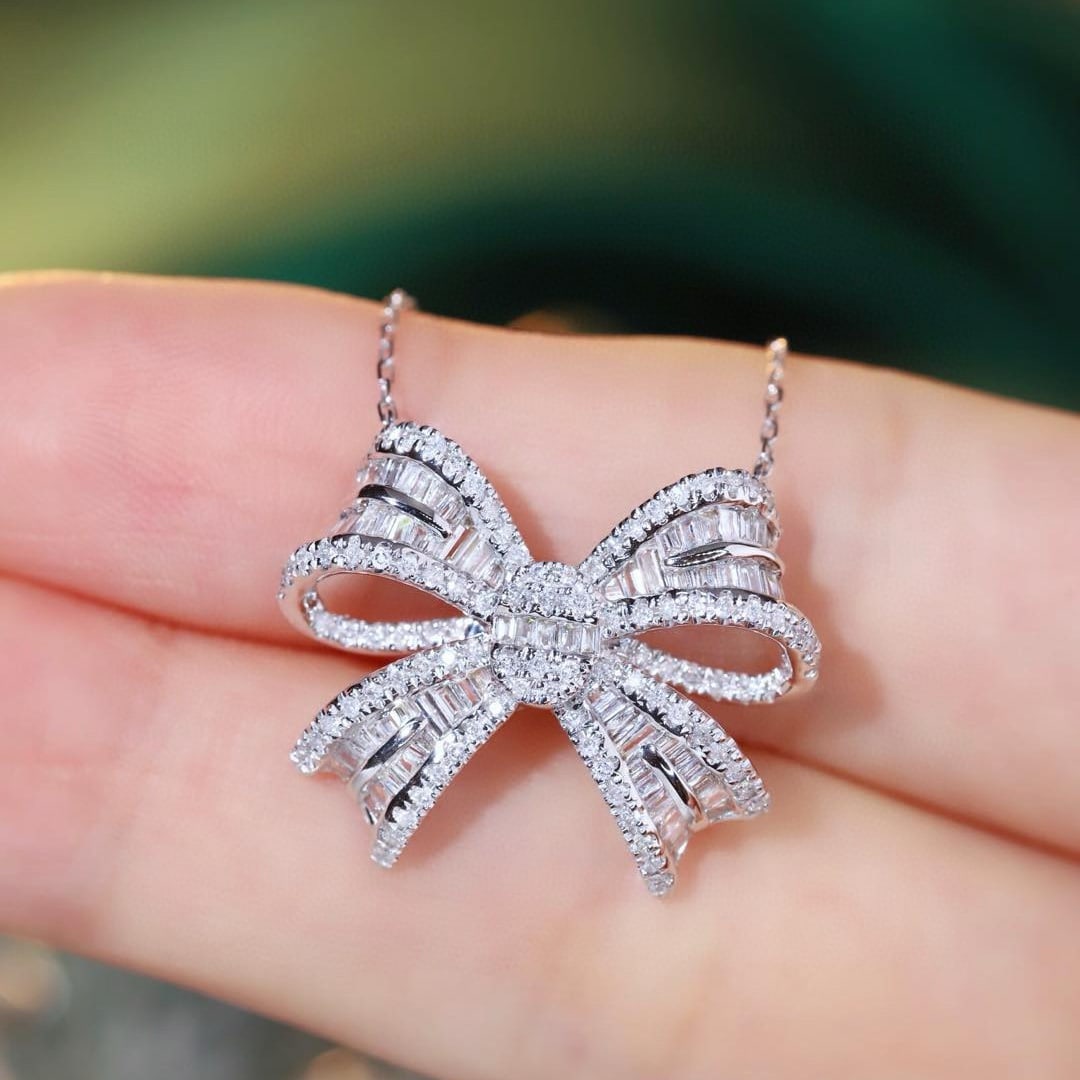 14k Gold 1.00 Ct Natural H Diamond Necklace - 5