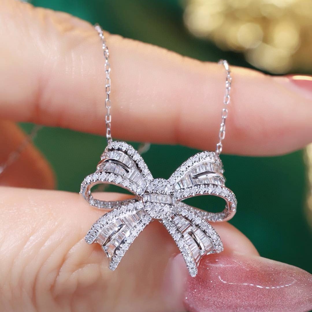 14k Gold 1.00 Ct Natural H Diamond Necklace - 6