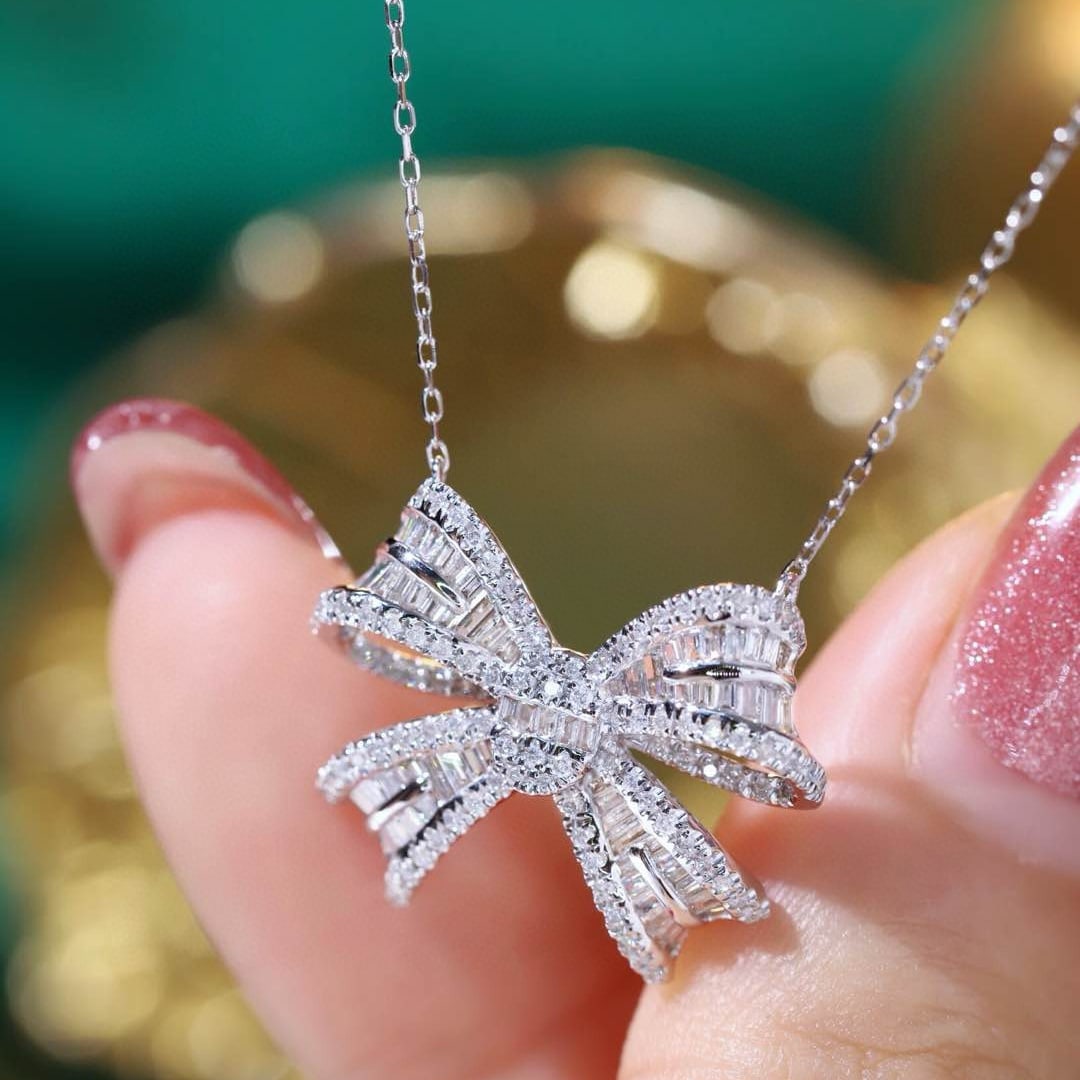 14k Gold 1.00 Ct Natural H Diamond Necklace - 7