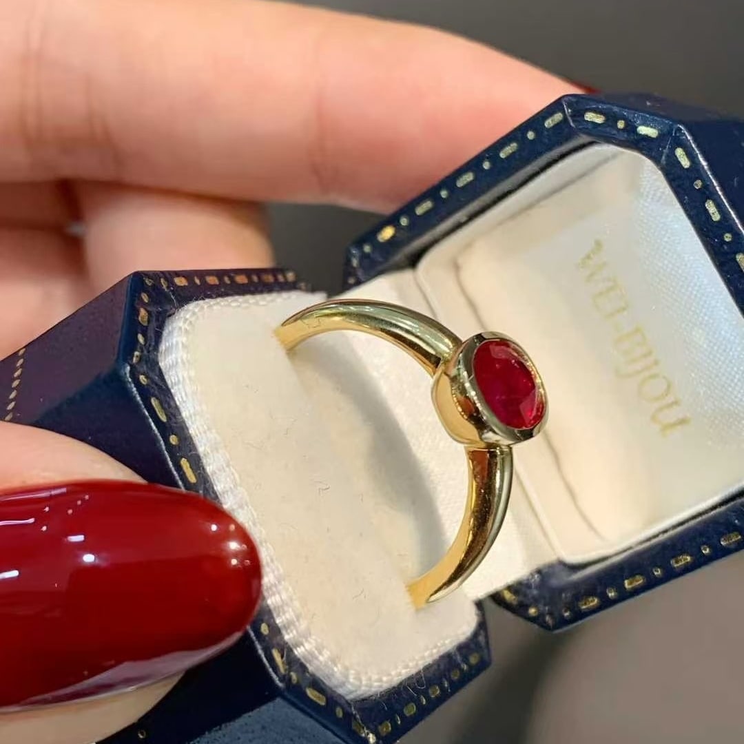 14k Gold 1.2 Ct Natural Ruby & Solitaire Ring - 3