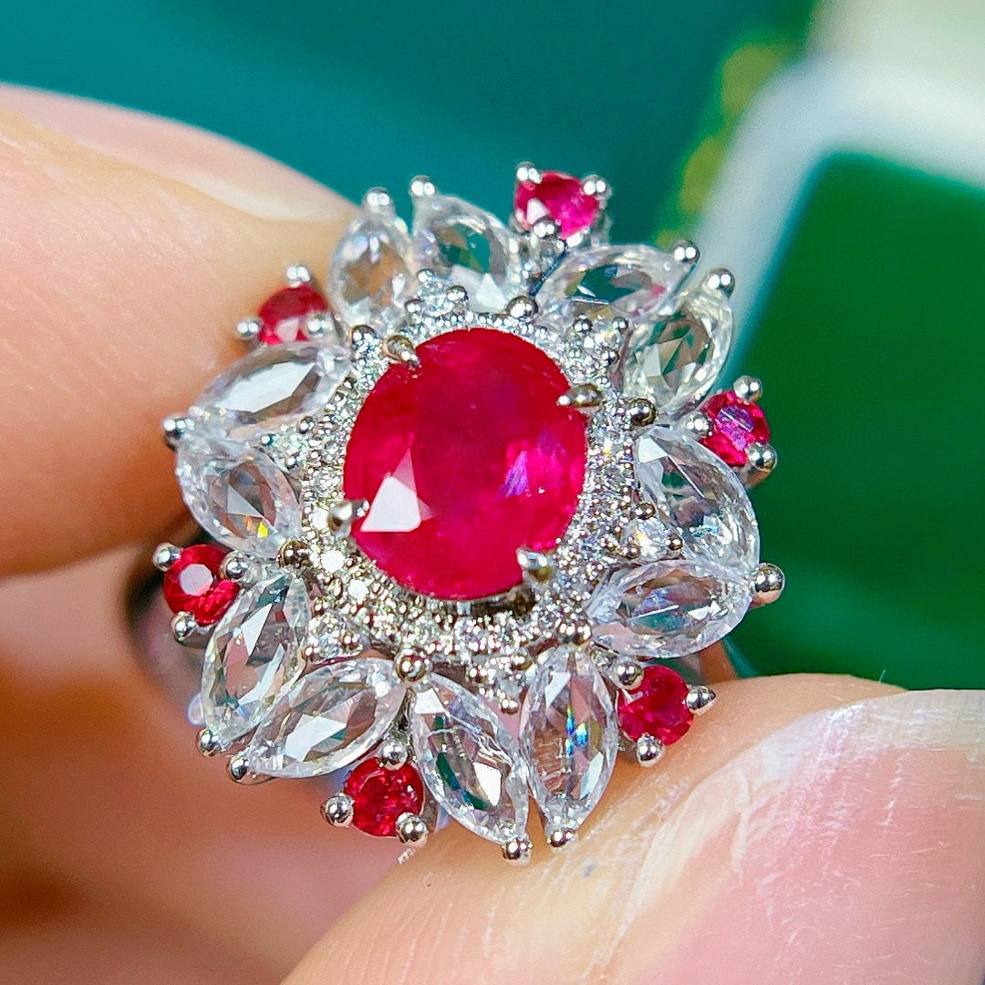 14k Gold 1.22 Ctw Natural Ruby & Diamond Ring/pendant( Without Chain ) - 2