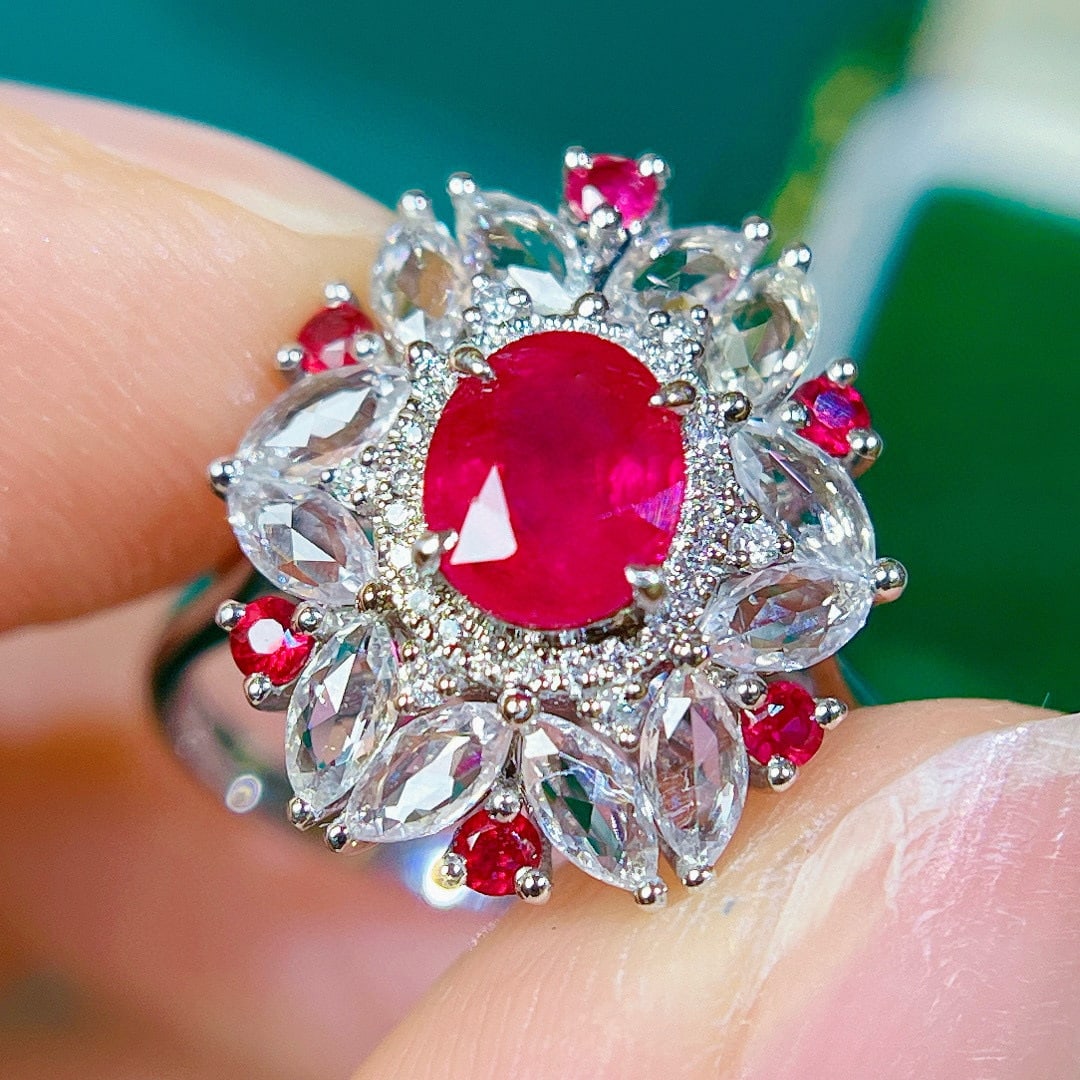 14k Gold 1.22 Ctw Natural Ruby & Diamond Ring/pendant( Without Chain ) - 3