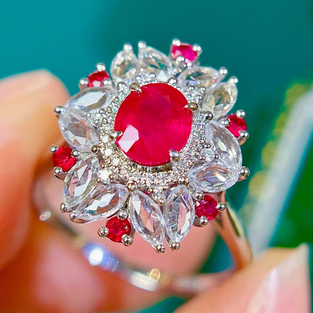 14k Gold 1.22 Ctw Natural Ruby & Diamond Ring/pendant( Without Chain ) - 4