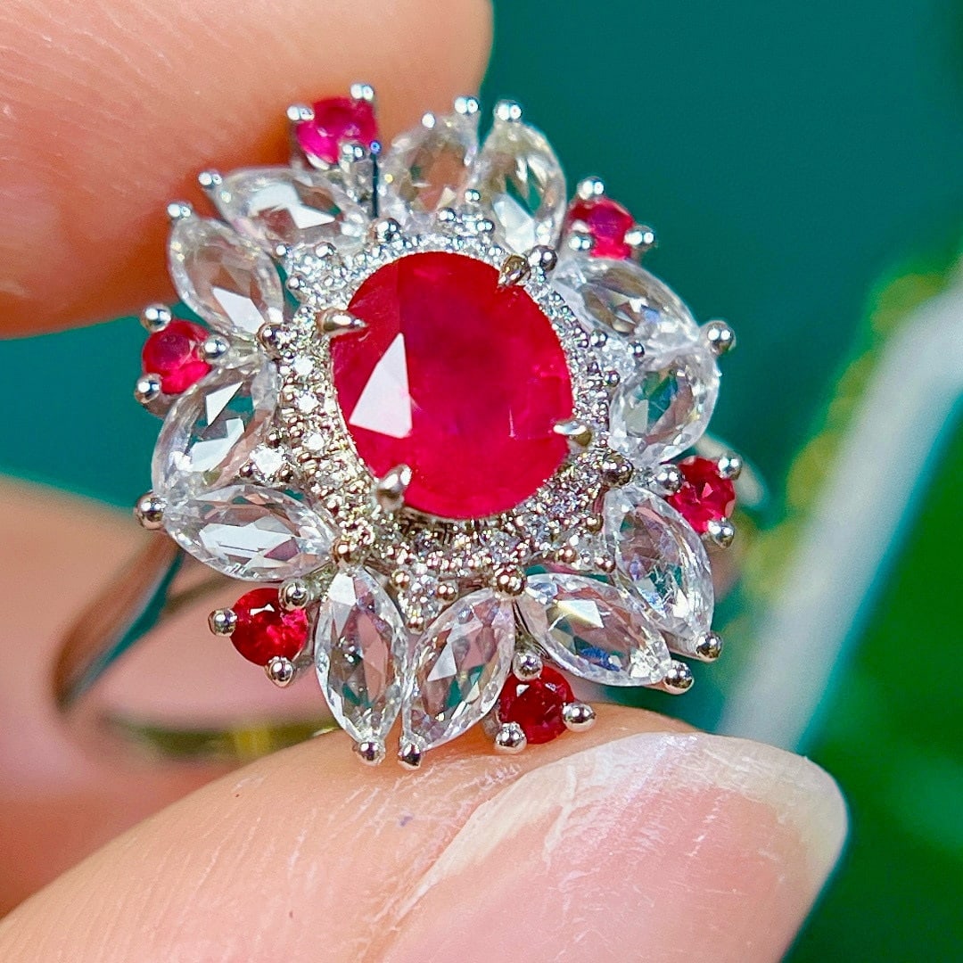 14k Gold 1.22 Ctw Natural Ruby & Diamond Ring/pendant( Without Chain ) - 5