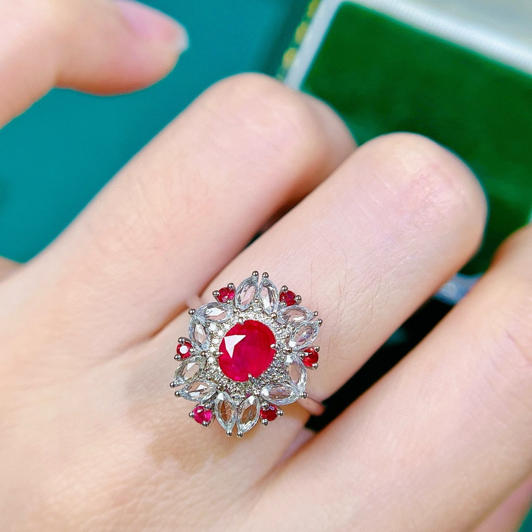 14k Gold 1.22 Ctw Natural Ruby & Diamond Ring/pendant( Without Chain ) - 7