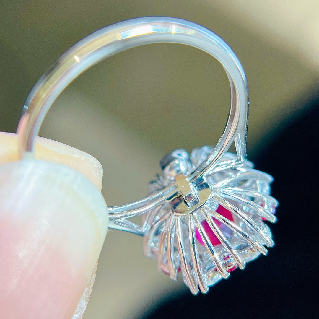 14k Gold 1.22 Ctw Natural Ruby & Diamond Ring/pendant( Without Chain ) - 8