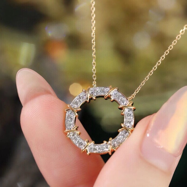 14k Gold 0.35 Ct Natural H Diamond Necklace: Ref:231131132 // gold content:14k gold // main gemstone:diamond // shape:round // carat weight:0. 35ct // clarity grade:vs-si // color:h // treatment:natural // cut grade:g // Condition: NewLow