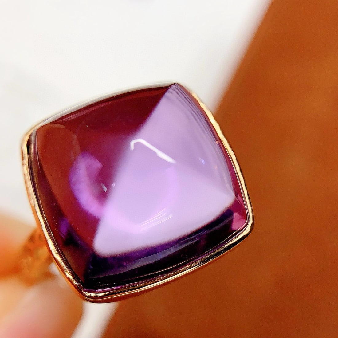 14k Gold 10.00 Ct Natural Amethyst & Solitaire Ring - 2