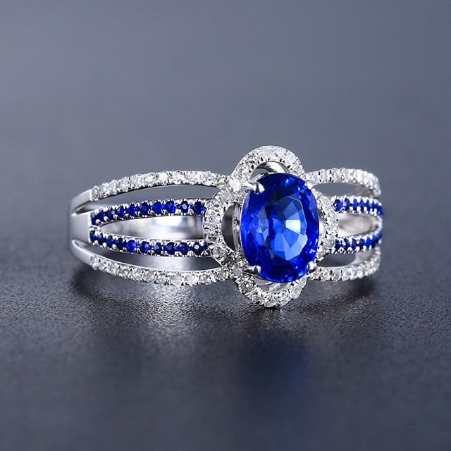 14k Gold 1.28 Ctw Natural Sapphire & Sapphire Ring - 3