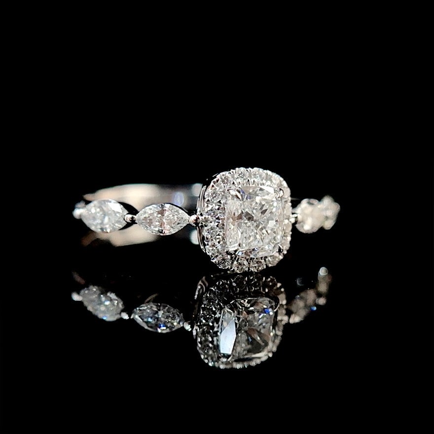 Gia Certified 14k Gold 0.95 Ctw Natural G Si1 Cushion Diamond Ring - 5