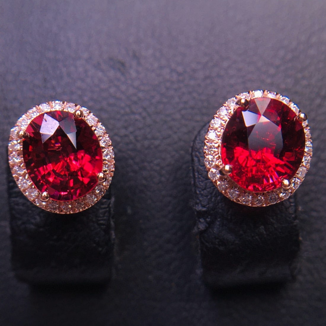 14k Gold 2.92 Ct Natural Tourmaline & Diamond Earrings (1 of 7)