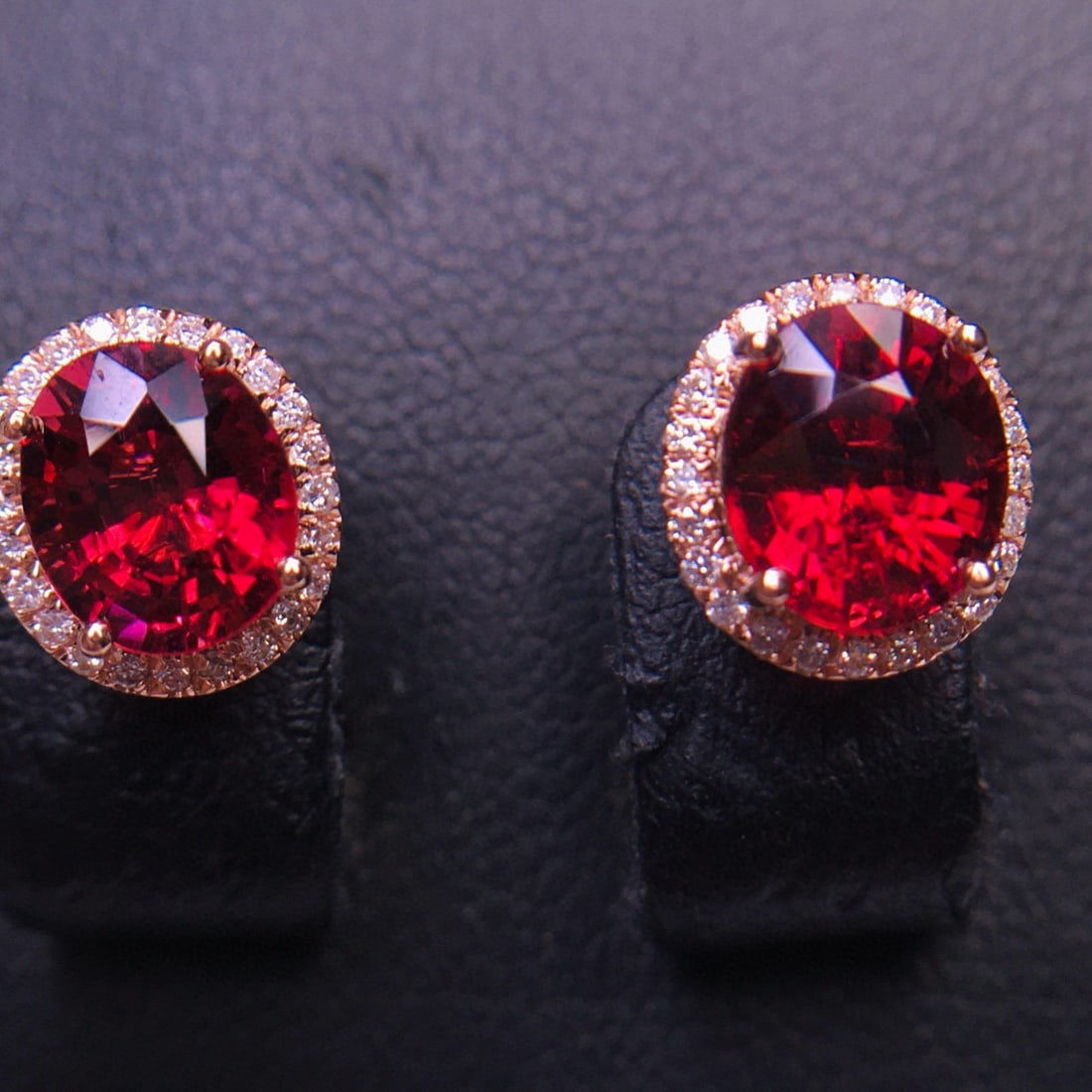 14k Gold 2.92 Ct Natural Tourmaline & Diamond Earrings - 2