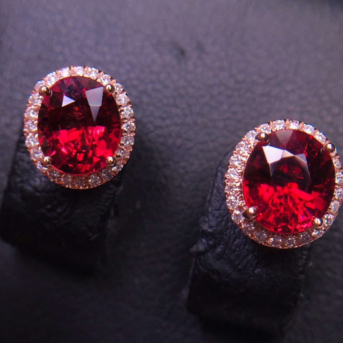 14k Gold 2.92 Ct Natural Tourmaline & Diamond Earrings - 4