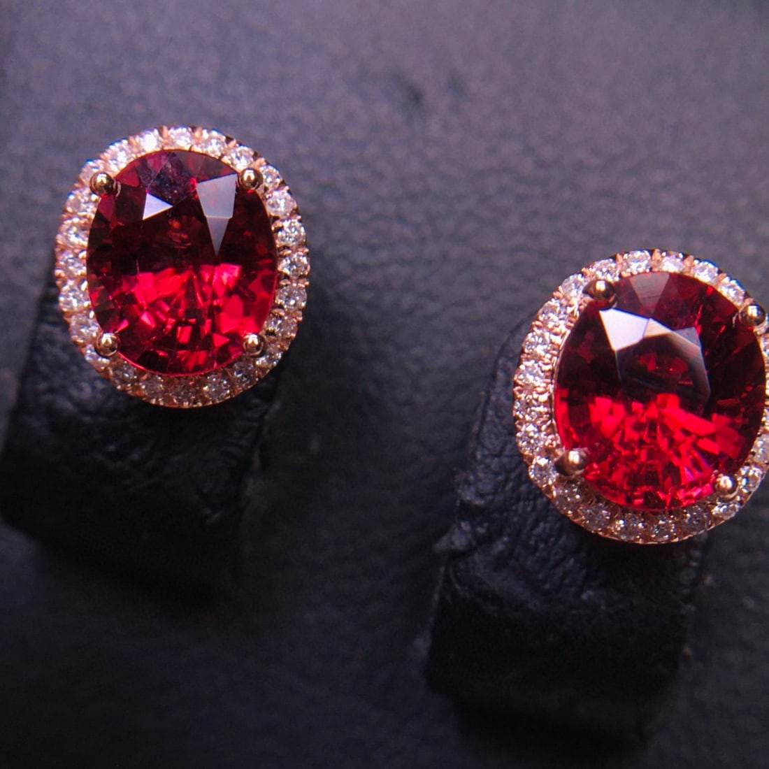 14k Gold 2.92 Ct Natural Tourmaline & Diamond Earrings - 5