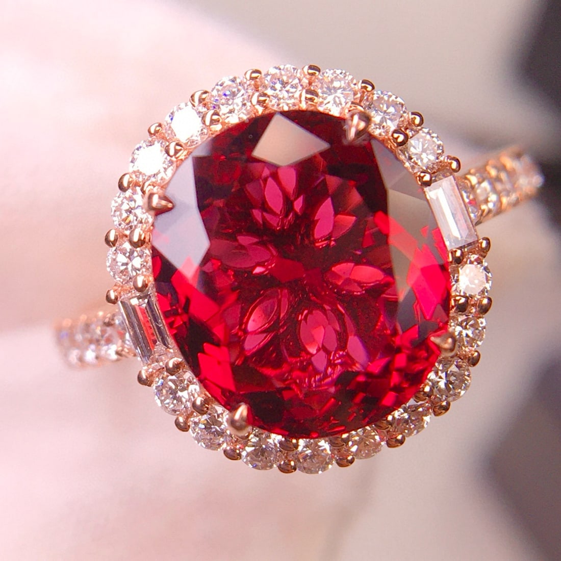 14k Gold 3.1 Ct Natural Tourmaline & Diamond Ring - 2