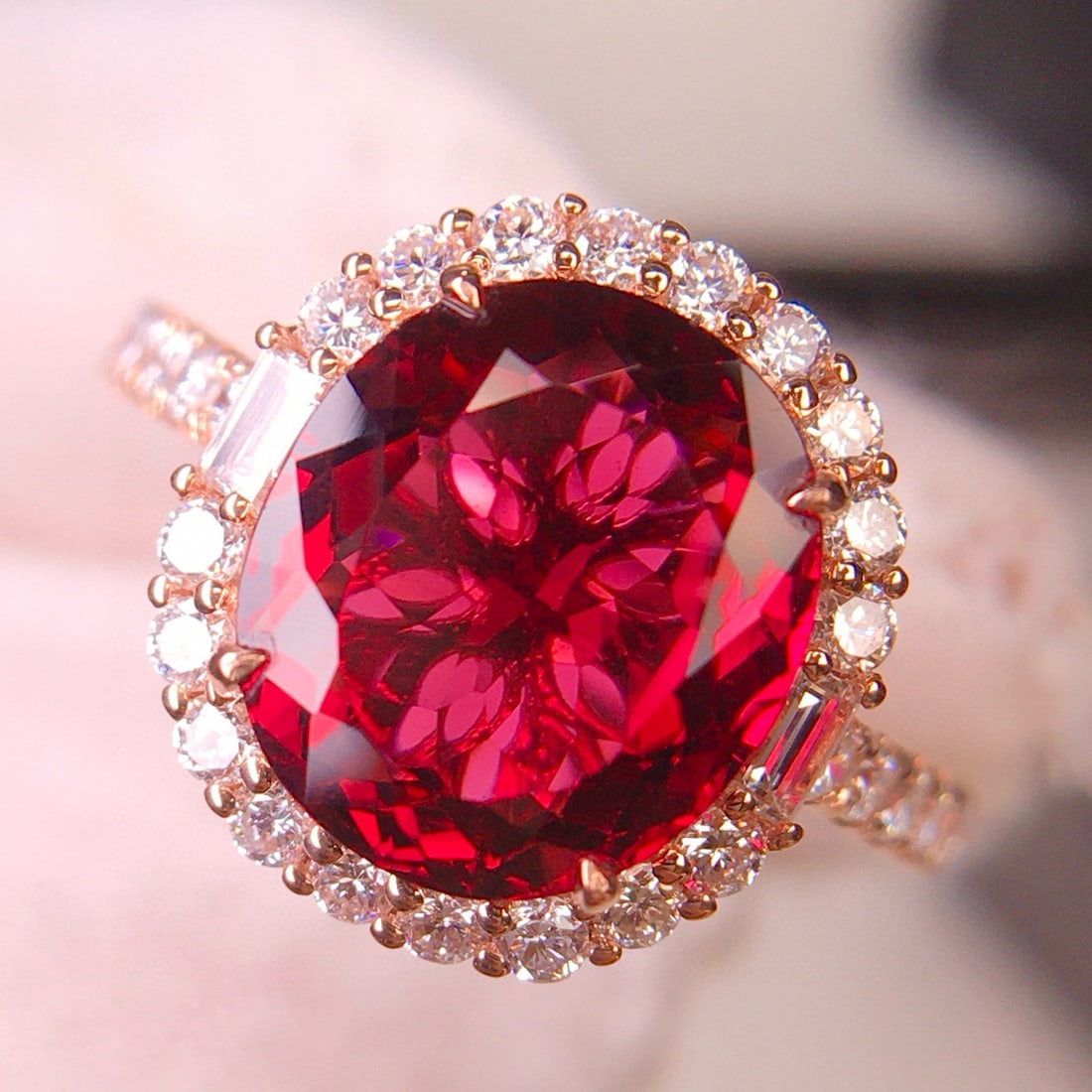 14k Gold 3.1 Ct Natural Tourmaline & Diamond Ring - 3