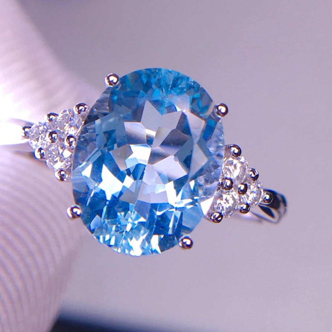 14k Gold 3.25 Ct Natural Aquamarine & Diamond Ring - 2