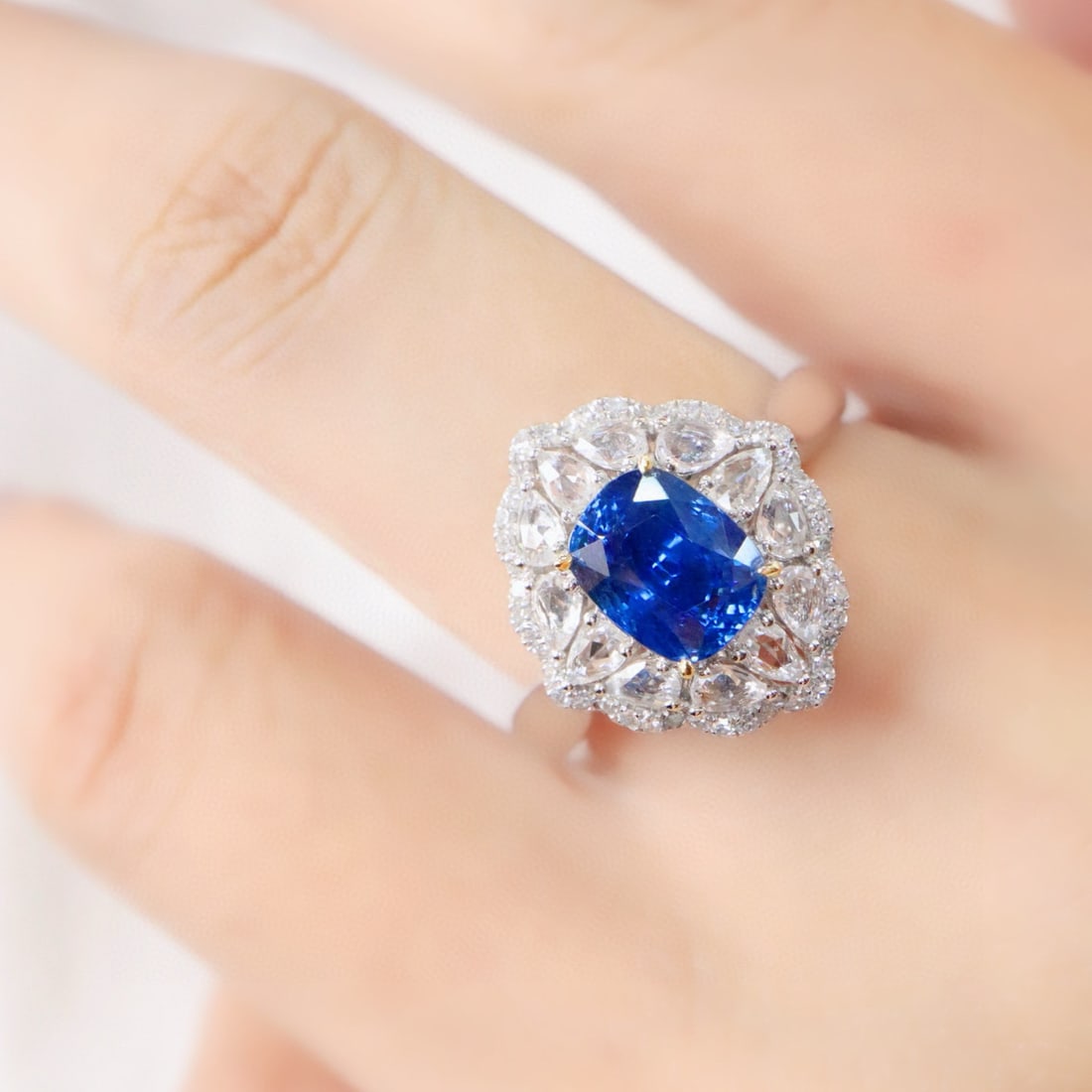 14k Gold 1.77 Ctw Natural Sapphire & Diamond Ring/pendant( Without Chain ) - 4