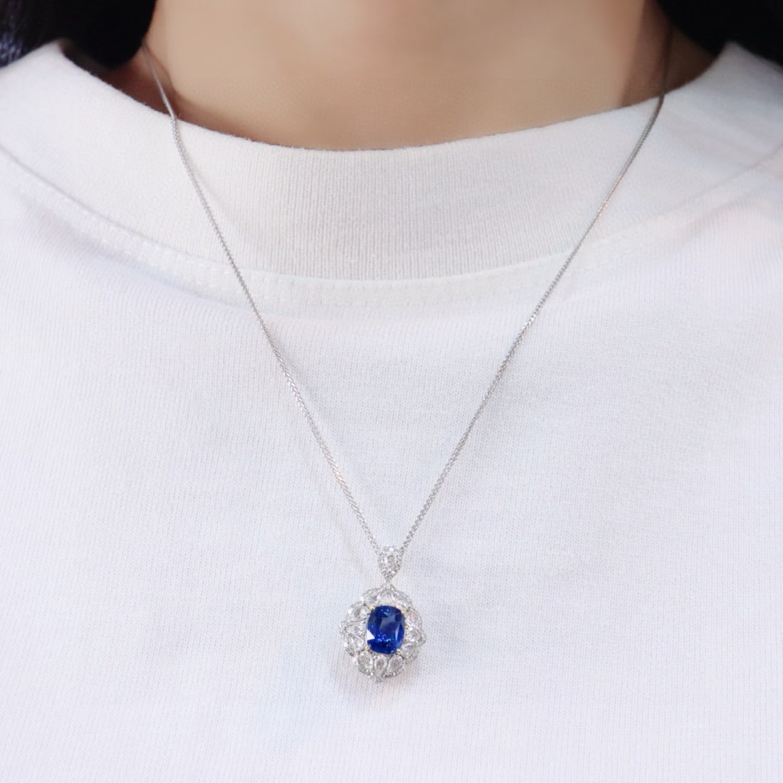 14k Gold 1.77 Ctw Natural Sapphire & Diamond Ring/pendant( Without Chain ) - 5