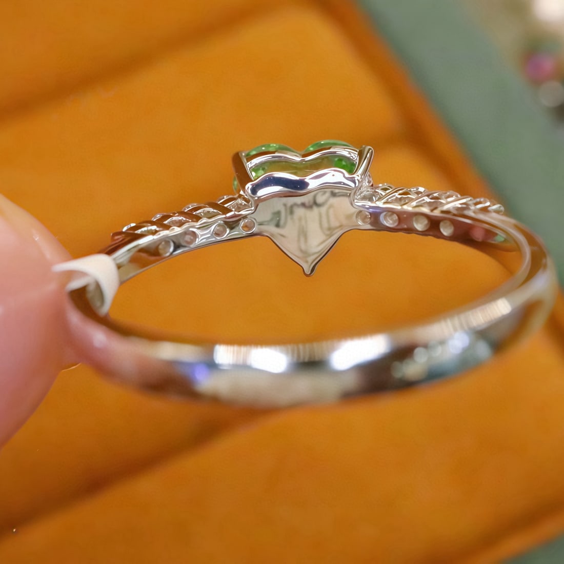 14k Gold 1.24 Ctw Natural Tsavorite & Diamond Ring - 4