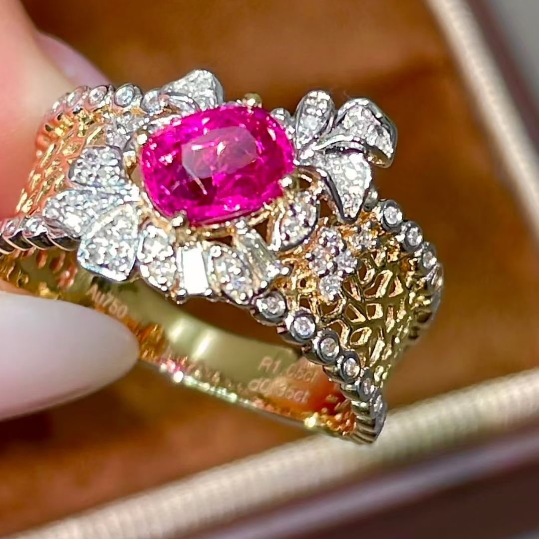 14k Gold 1.40 Ctw Natural Ruby & Diamond Ring - 2