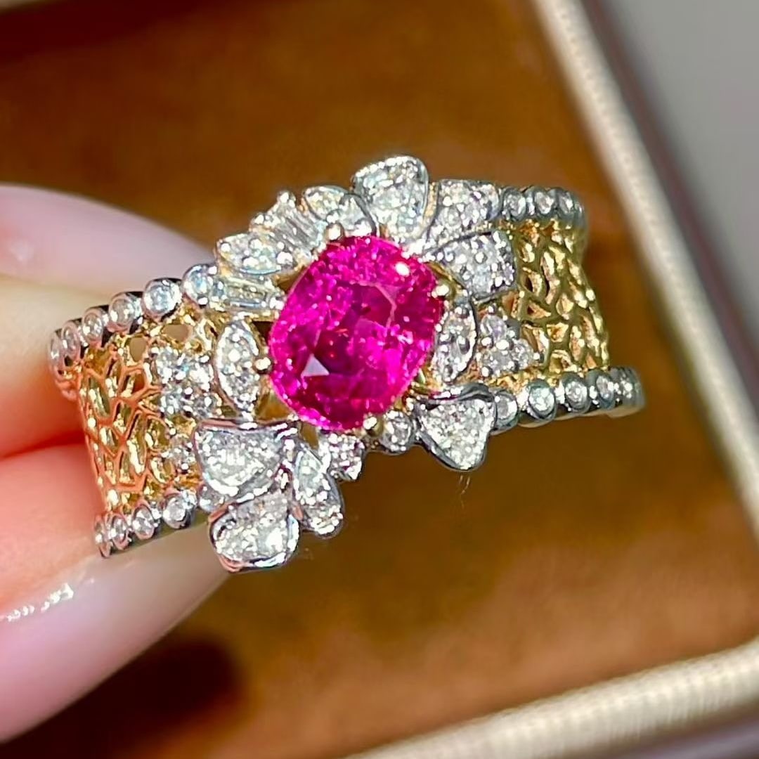 14k Gold 1.40 Ctw Natural Ruby & Diamond Ring - 4