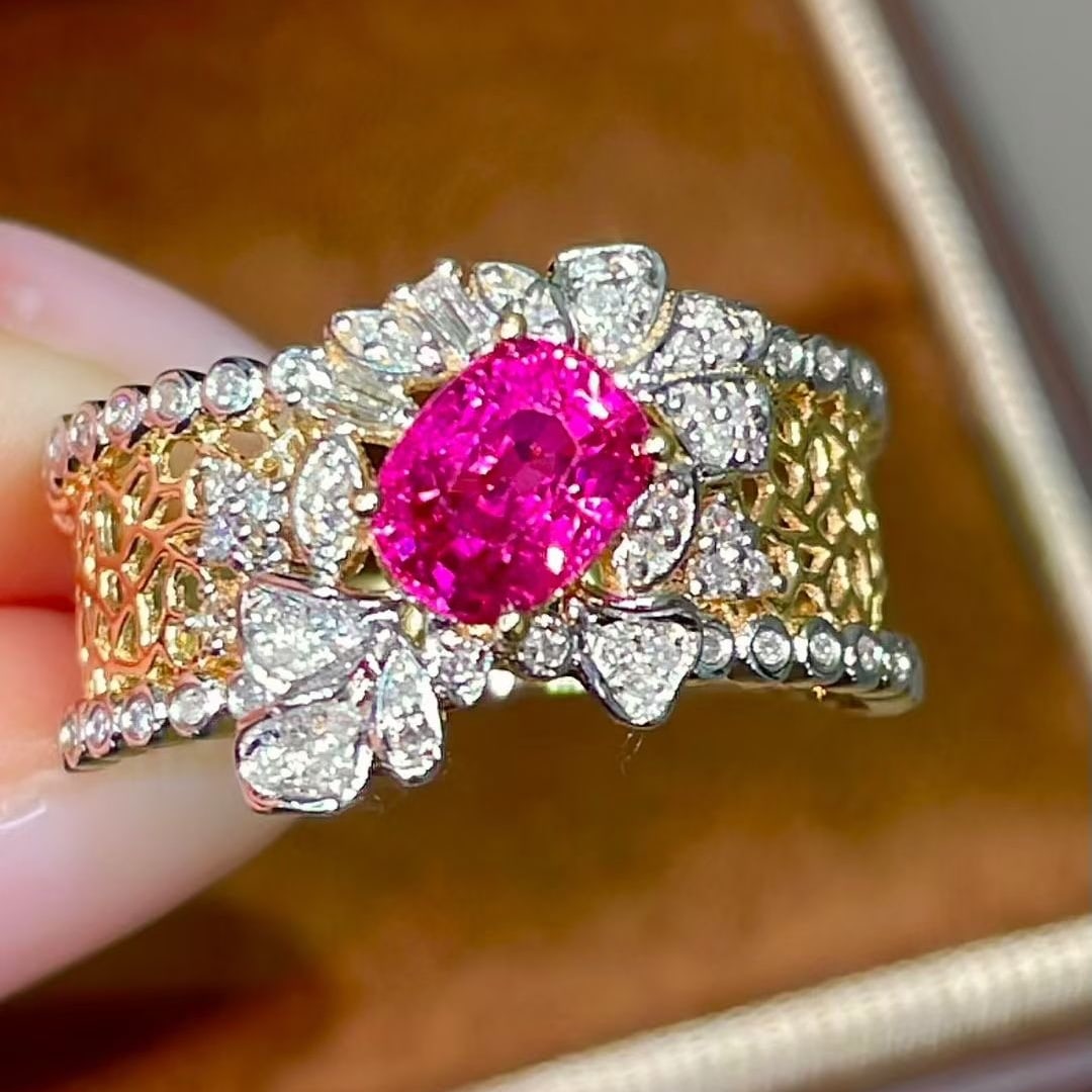 14k Gold 1.40 Ctw Natural Ruby & Diamond Ring - 5