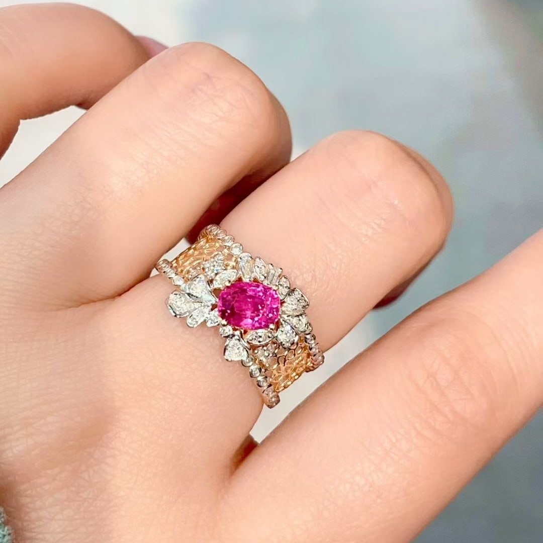 14k Gold 1.40 Ctw Natural Ruby & Diamond Ring - 6