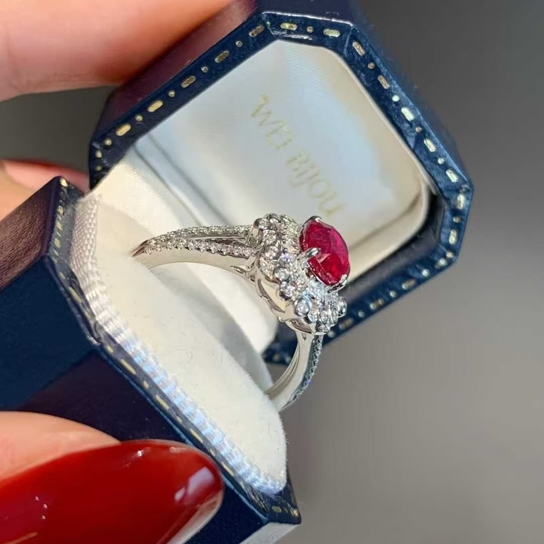 14k Gold 1.48 Ctw Natural Ruby & Diamond Ring - 3