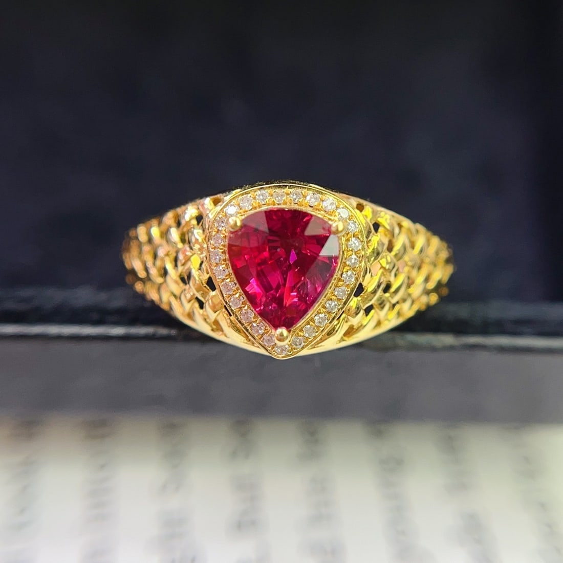 14k Gold 1.15 Ct Natural Ruby & Diamond Ring - 4