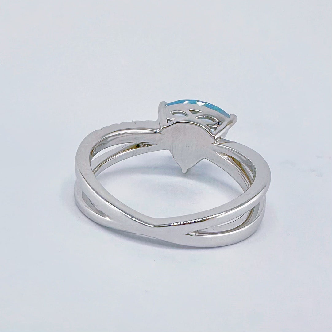 14k Gold 2.01 Ctw Natural Aquamarine & Diamond Ring - 2