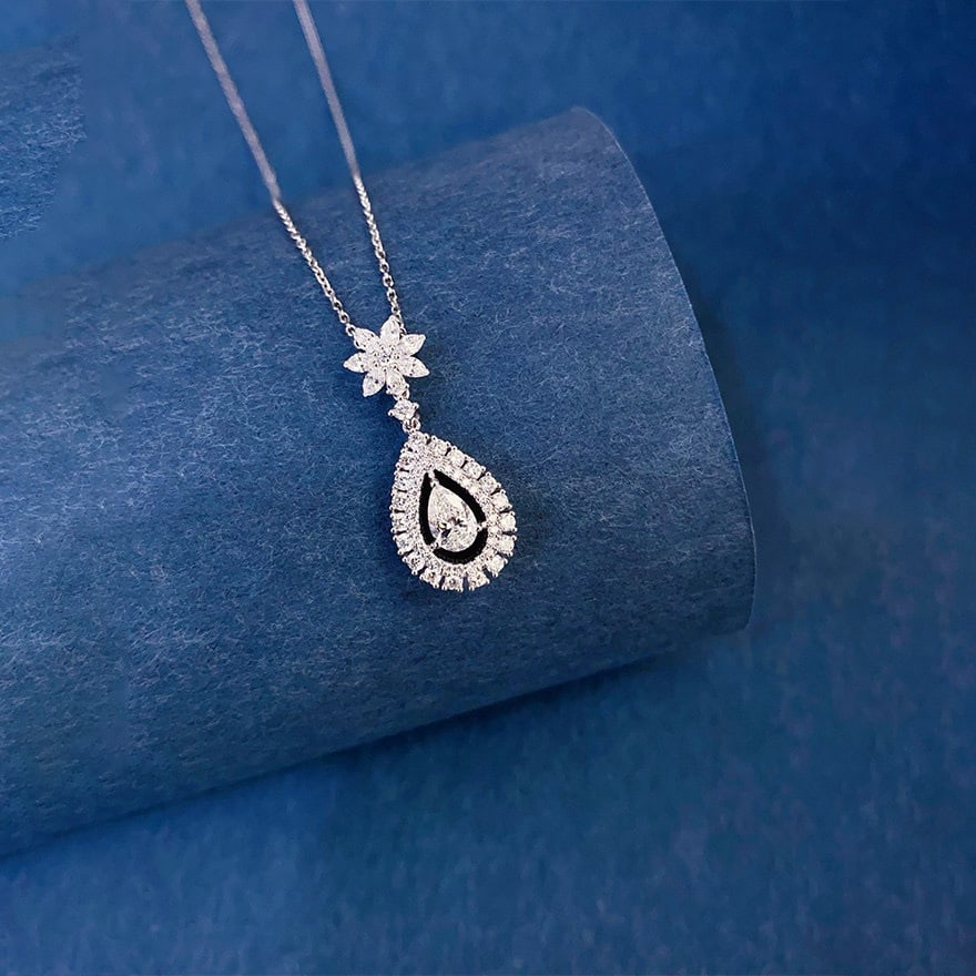 Gia Certified 14k Gold 0.3 Ct Natural F Vvs2 Pear Diamond Pendant( Without Chain ) - 2